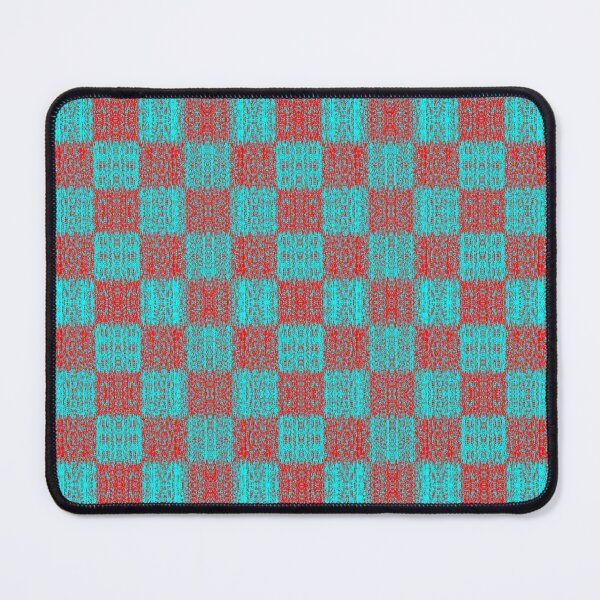 Item preview, Abstract Red & Teal Checked Fractal Board designed and sold by SXW Designs.