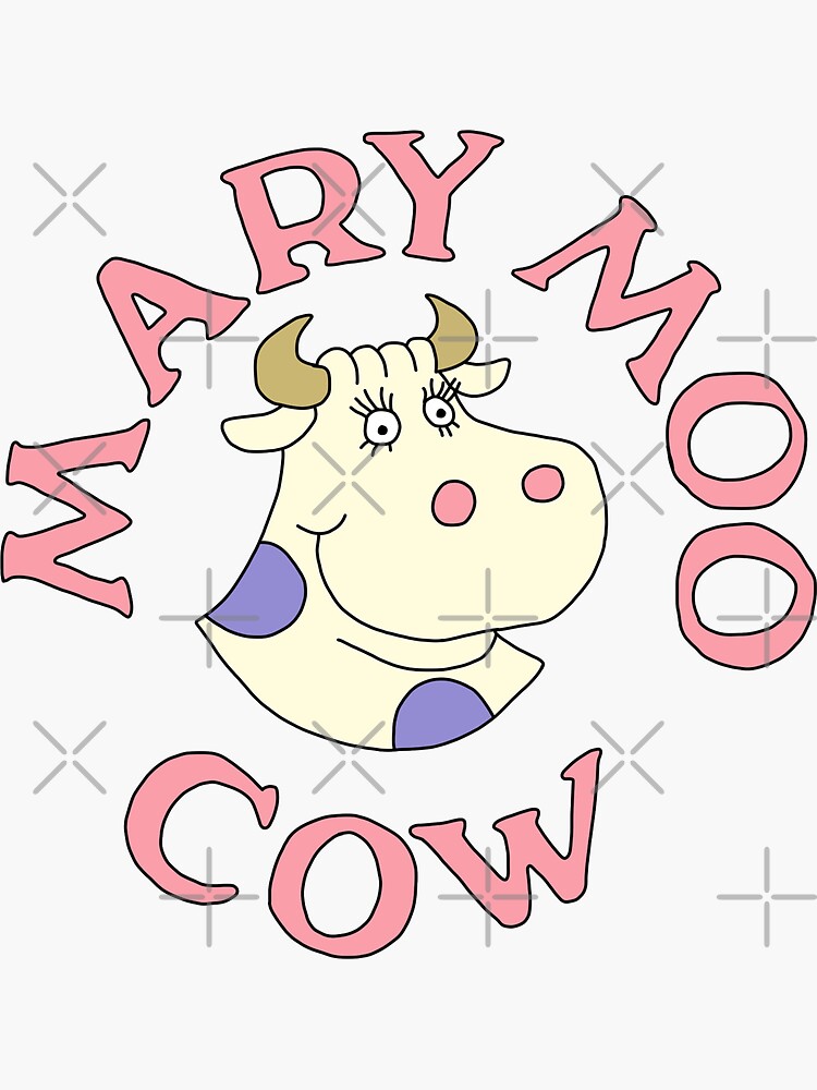 Mary Moo Cow Logo Sticker For Sale By Artofbridget Redbubble