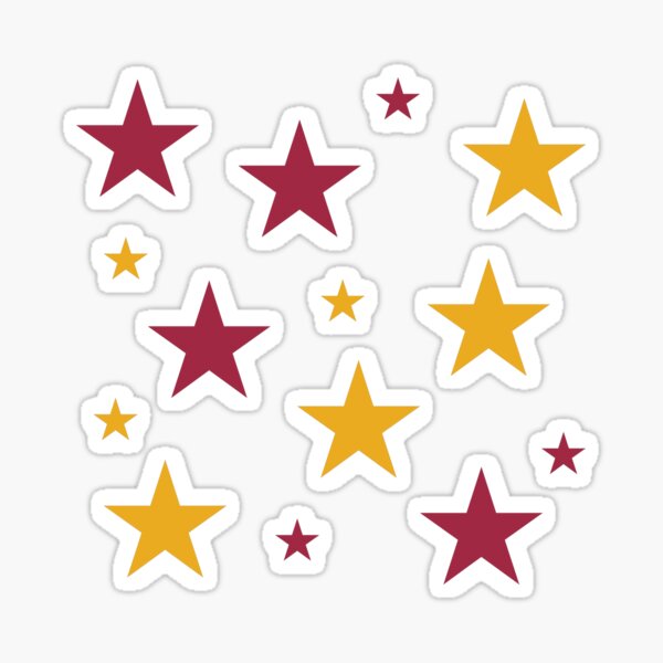 Red Yellow 14 Star Sticker Pack Sticker for Sale by DesignLiterally