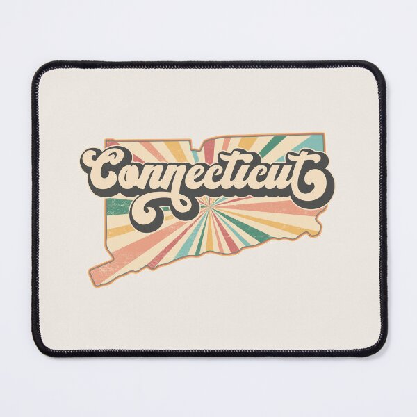 Item preview, Connecticut Fan Retro State, Vintage Groovy Connecticut Map, Distressed America Gift designed and sold by Cátia Lima.