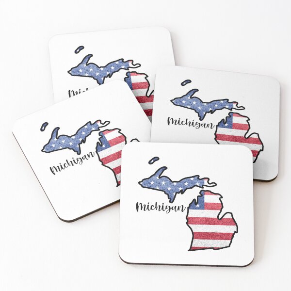 Item preview, Michigan State Outline with Patriotic USA American Flag designed and sold by Gsallicat.