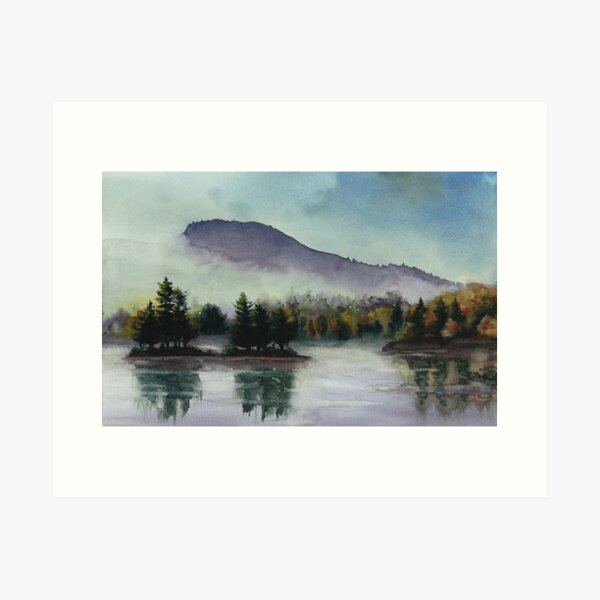 Mountain mist - Watercolour painting - James Sheppard (all proceeds to charity) Art Print