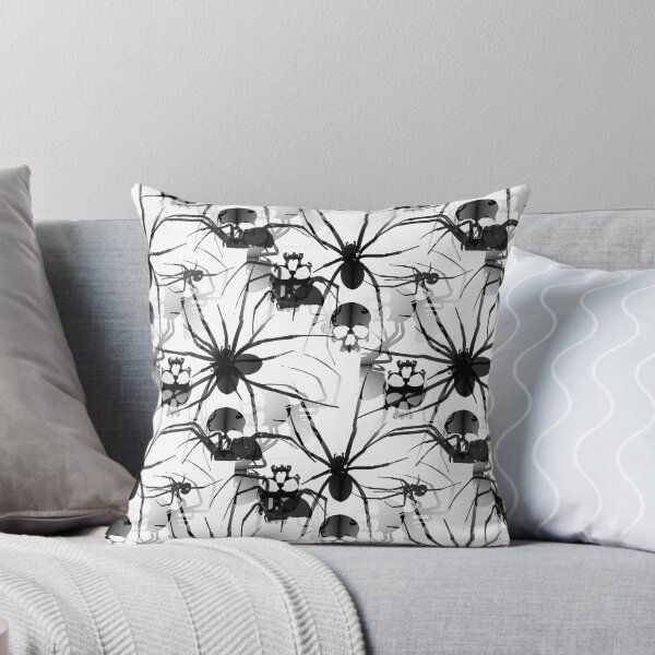 Item preview, Black Widows and Skulls - Black on White designed and sold by Katexdes.