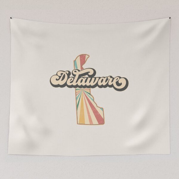 Item preview, Delaware Fan Retro State, Vintage Groovy Delaware Map, Distressed America Gift designed and sold by Cátia Lima.