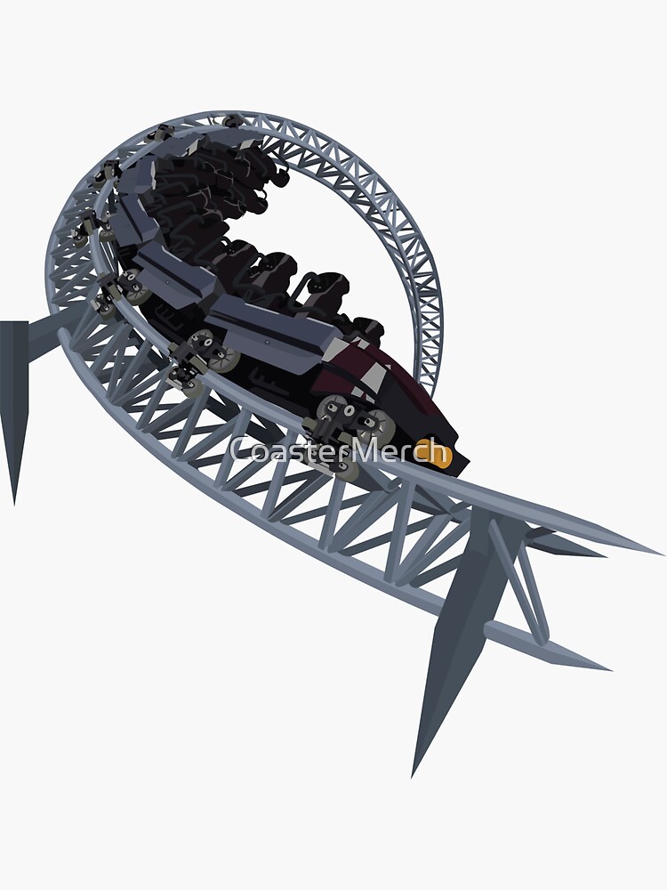 "Sik Rollercoaster Corkscrew Design Flamingo Land" Sticker for Sale