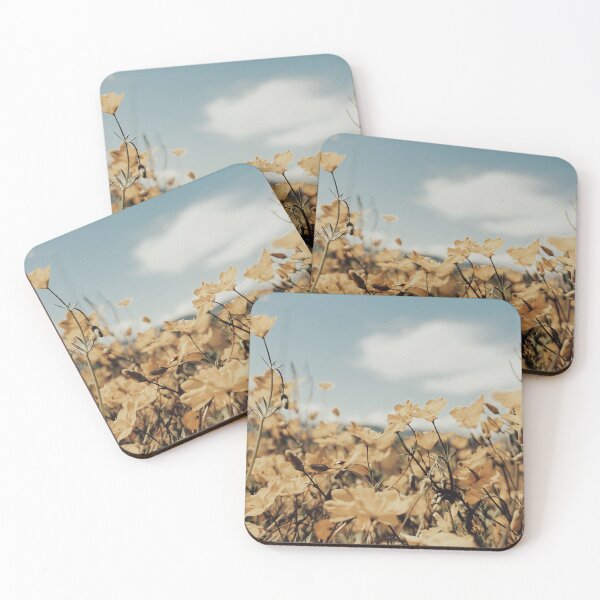 Item preview, Vintage Yellow Meadow Flowers with Blue Sky designed and sold by katiamelnik.