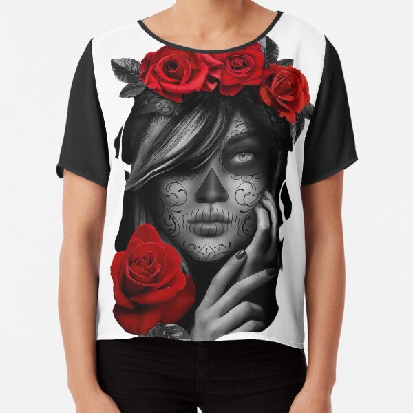 Day Of The Dead Woman Chiffon Top