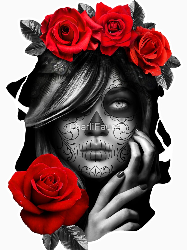  Day Of The Dead Woman T shirt For Sale By CharliFaure Redbubble 