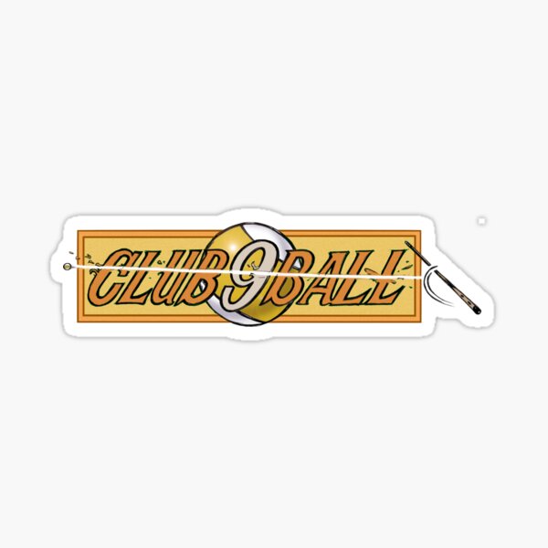 Club 9 Ball Yellow Banner Logo Sticker