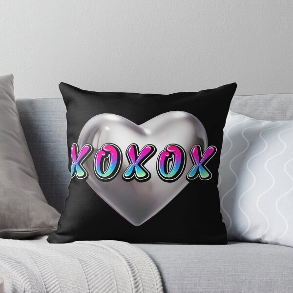 Item preview, xoxox - Silver Heart Balloon, Graffiti Typography, Black Background designed and sold by AmbiguNation.