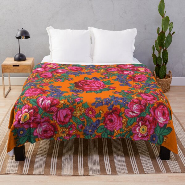 Item preview, Orange / Pink Tea Rose Native Floral Print designed and sold by JMWCD.