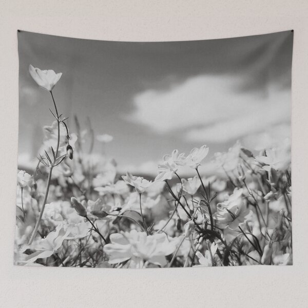 Item preview, Vintage Black and White Meadow Flowers designed and sold by katiamelnik.