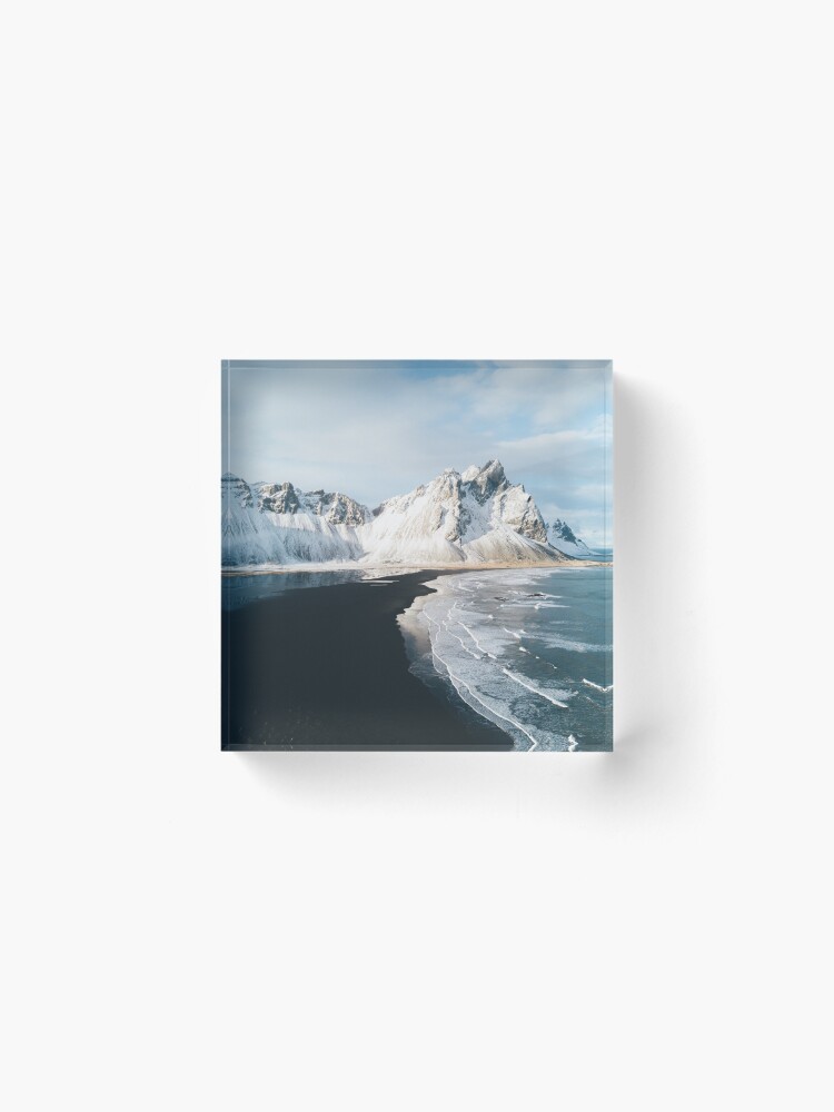 Alternate view of Iceland beach at sunset - Landscape Photography Acrylic Block