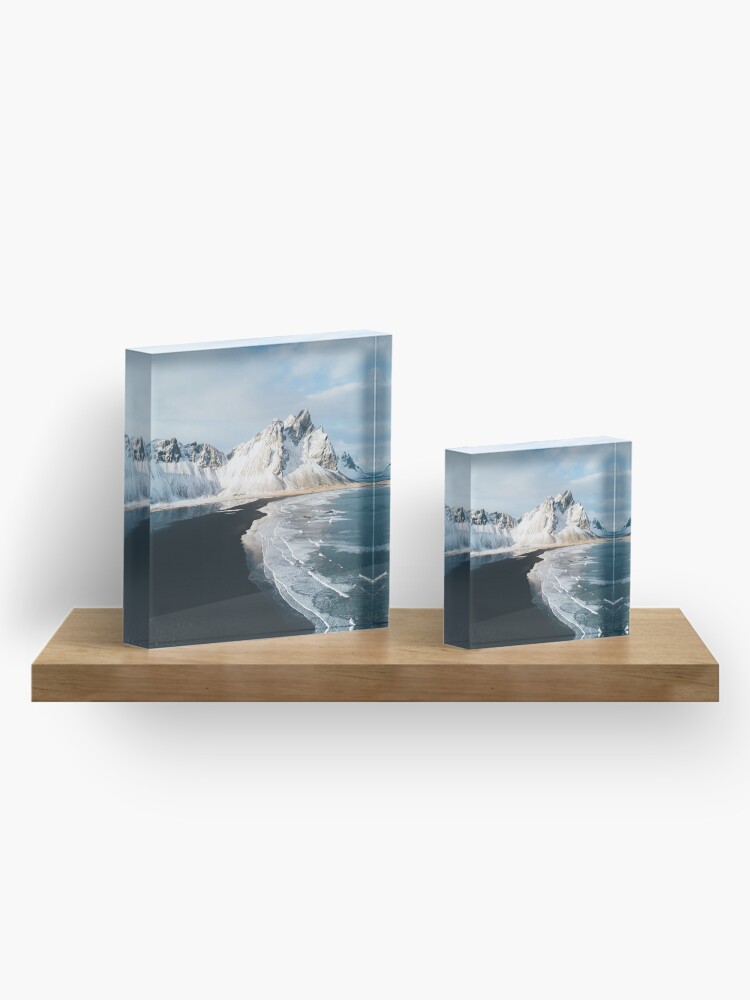 Alternate view of Iceland beach at sunset - Landscape Photography Acrylic Block