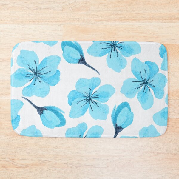 Item preview, Lavishly Modern Aqua Floral Pattern On White  designed and sold by DEC02.