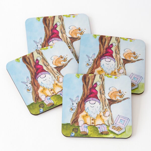 Item preview, Gnome sharing cookies with friends in the forest designed and sold by JuniperMT.
