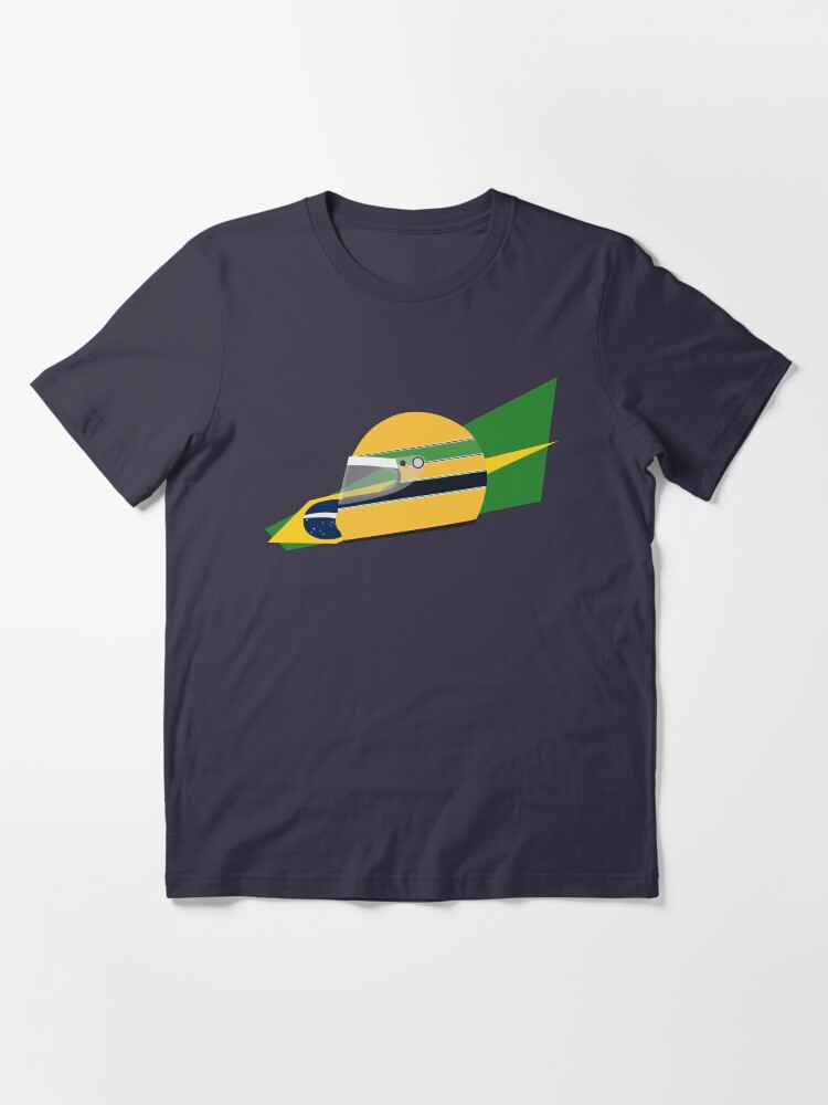 Alternate view of 80s Brazilian racing driver helmet Essential T-Shirt
