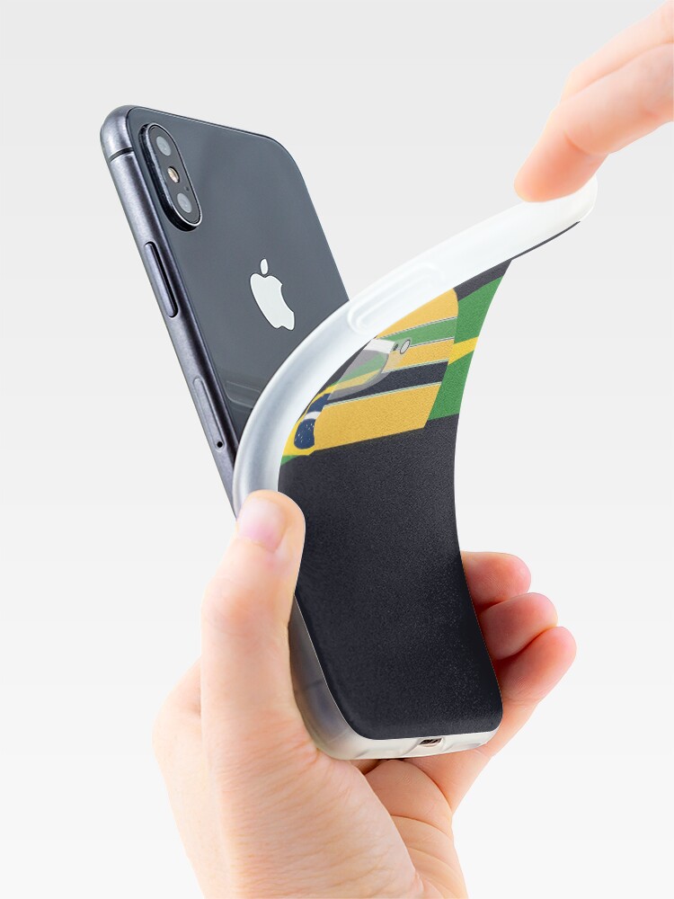 Alternate view of 80s Brazilian racing driver helmet iPhone Case & Cover