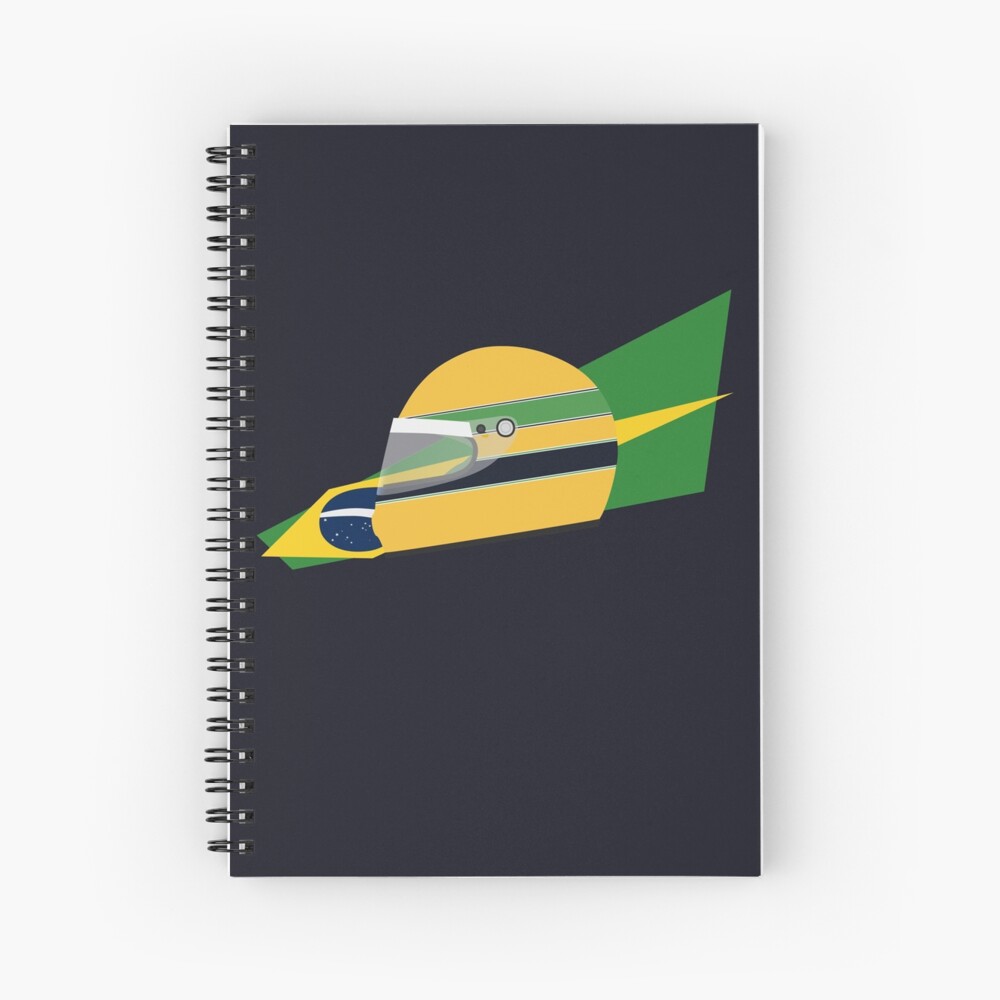 80s Brazilian racing driver helmet Spiral Notebook