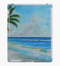 Two White Adirondack Chairs Sitting On The Beach iPad Case/Skin