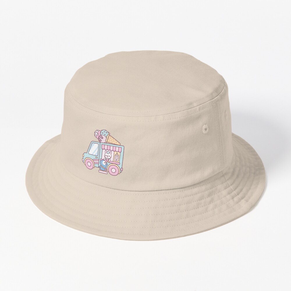 Cool Bucket Hats ice Cream Doodles Bucket Hats Animal Funny Men Hat Camping  Accessories for Vacation Must Haves at  Women's Clothing store