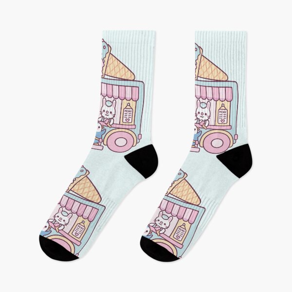 Item preview, Cute Ice Cream Truck With Bunny And Penguin designed and sold by rustydoodle.