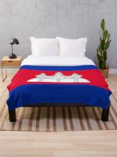 Flag of Cambodia Throw Blanket