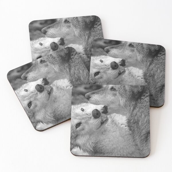 Item preview, Black and white wolves at play designed and sold by JuniperMT.