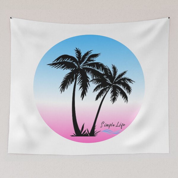 Item preview, Palm Trees Simple Life Blue and Pink designed and sold by SimpleSteve.