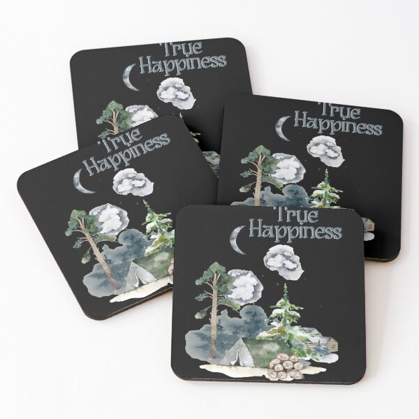 Item preview, True Happiness, Watercolor Camping Design designed and sold by Constant Readers.