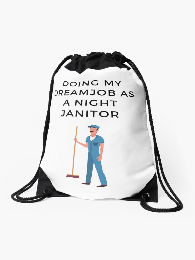 Thumbnail 1 of 3, Drawstring Bag, Night Janitor designed and sold by FloridaKeys1984.