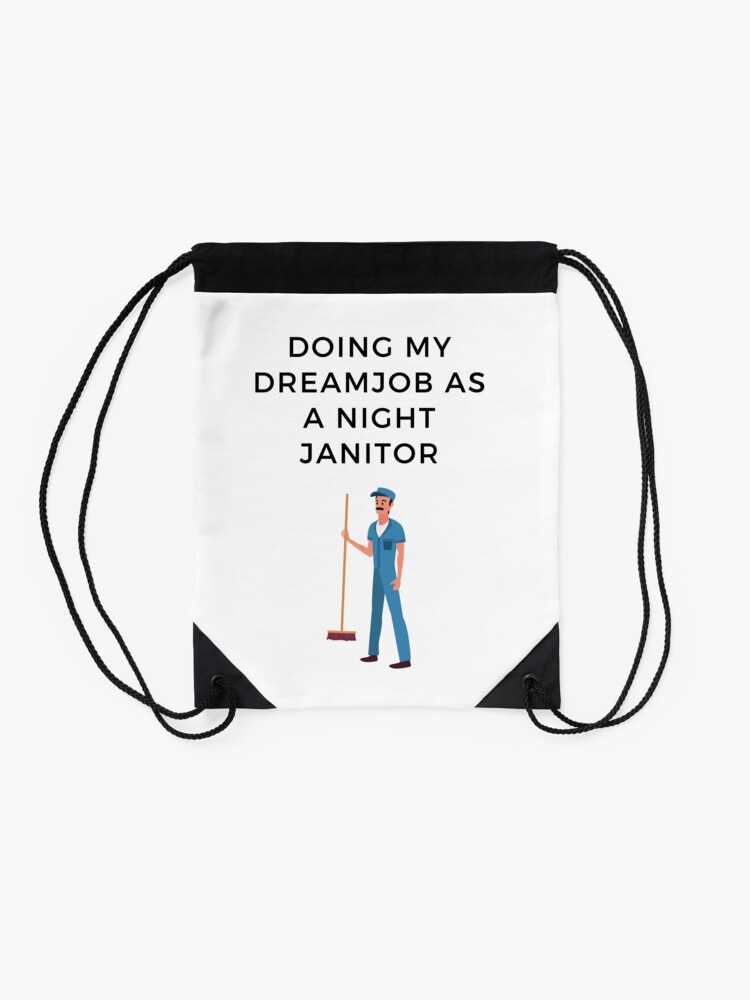 Thumbnail 2 of 3, Drawstring Bag, Night Janitor designed and sold by FloridaKeys1984.