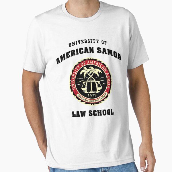 Vista previa del artículo con la obra «BCS - Camiseta de la Facultad de Derecho de la Universidad de Samoa Americana», diseñado y vendido por AaronVigil.