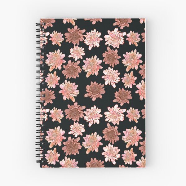 Artikelvorschau, Chrysanthemen-Blumen in Pink & Orange mit schwarzem Hintergrund entworfen und verkauft von Booneb.