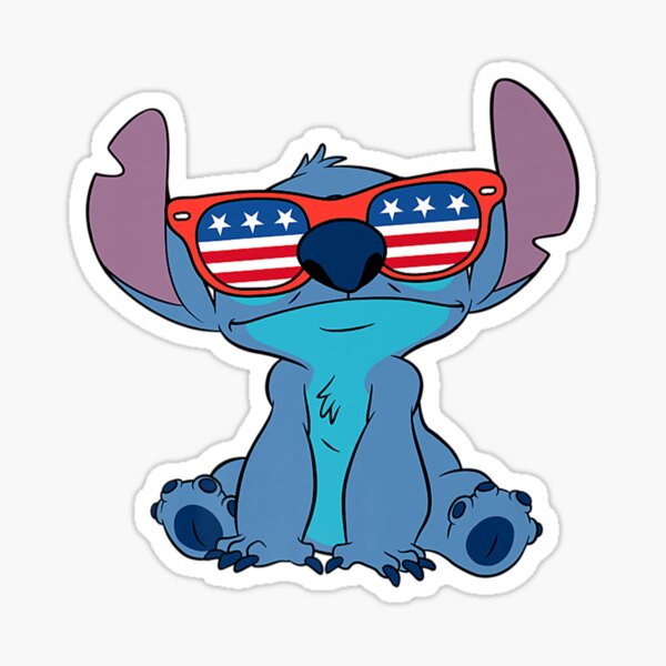 Stitch in Sunglasses Sticker - Sticker Mania