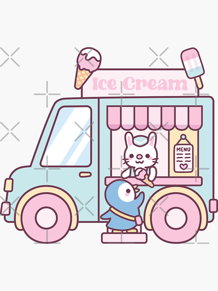 Kawaii Bear Ice Cream Truck Cartoon T-shirt | RK1708