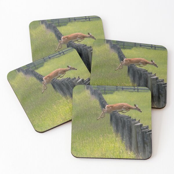 Item preview, Deer jumping fence in canola field in Montana designed and sold by JuniperMT.