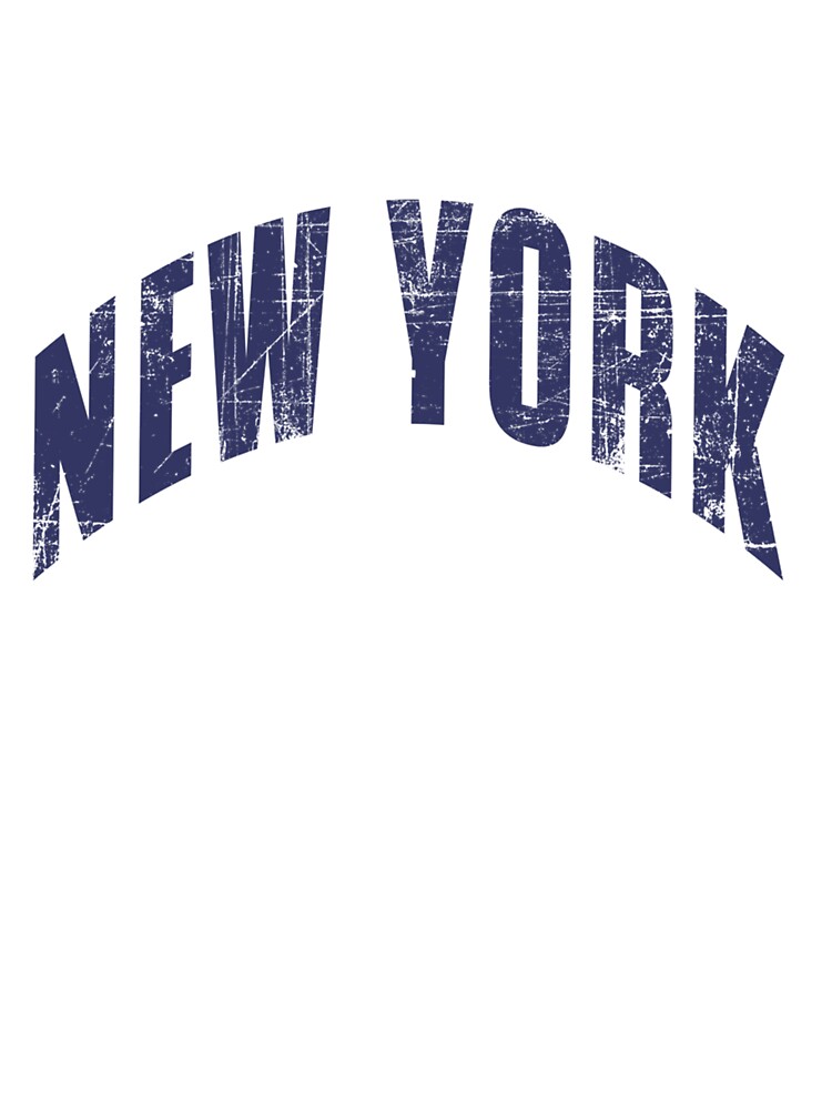  Classic Vintage Retro NEW YORK Navy Blue Text