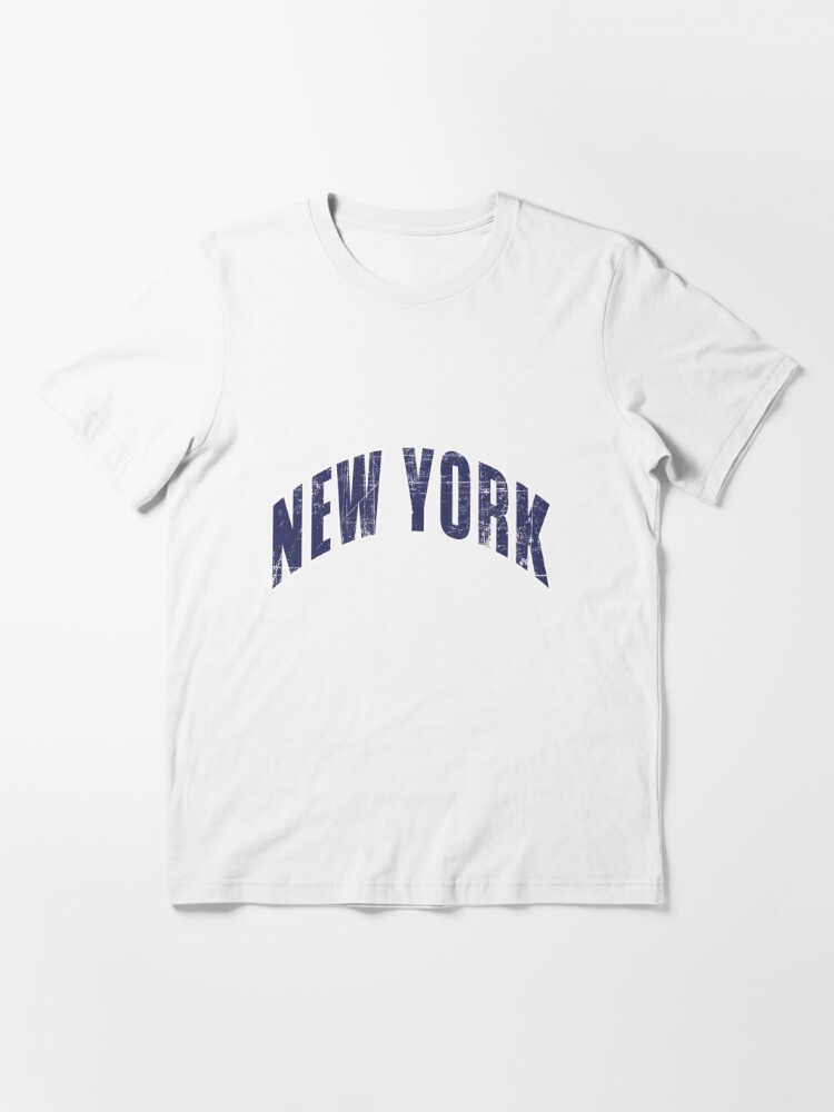 Classic Vintage Retro NEW YORK Navy Blue Text - Heather Grey Sweatshirt