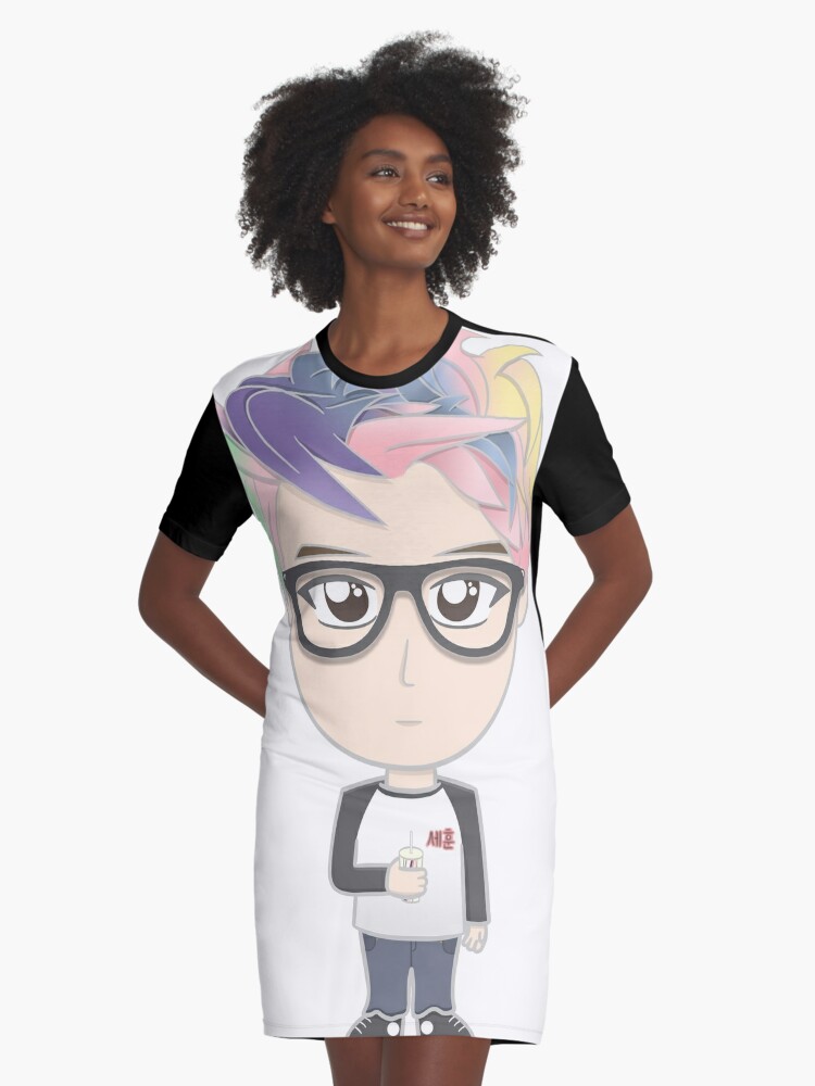 Sehun Chibi Graphic T Shirt Dress By Claralil Redbubble