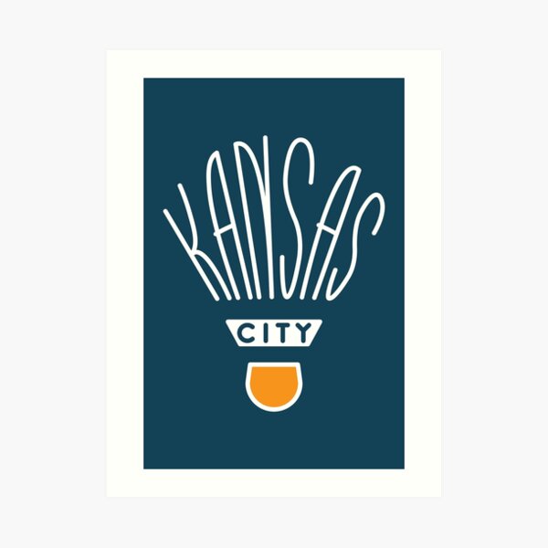 Kansas City Shuttlecock Type - White Art Print