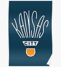 Kansas City Shuttlecock Type - White Poster