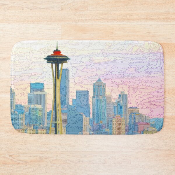 Item preview, Seattle Skyline Abstract designed and sold by travelwitheric.