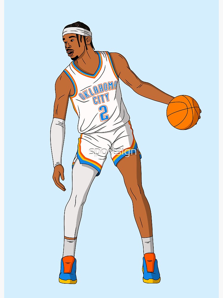 Shai Gilgeous Alexander - OKC Thunder Basketball Art Board Print