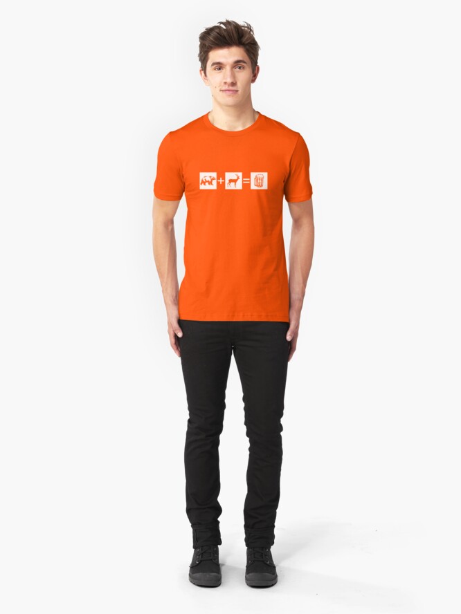 Alternate view of Bear + Deer = Beer Slim Fit T-Shirt