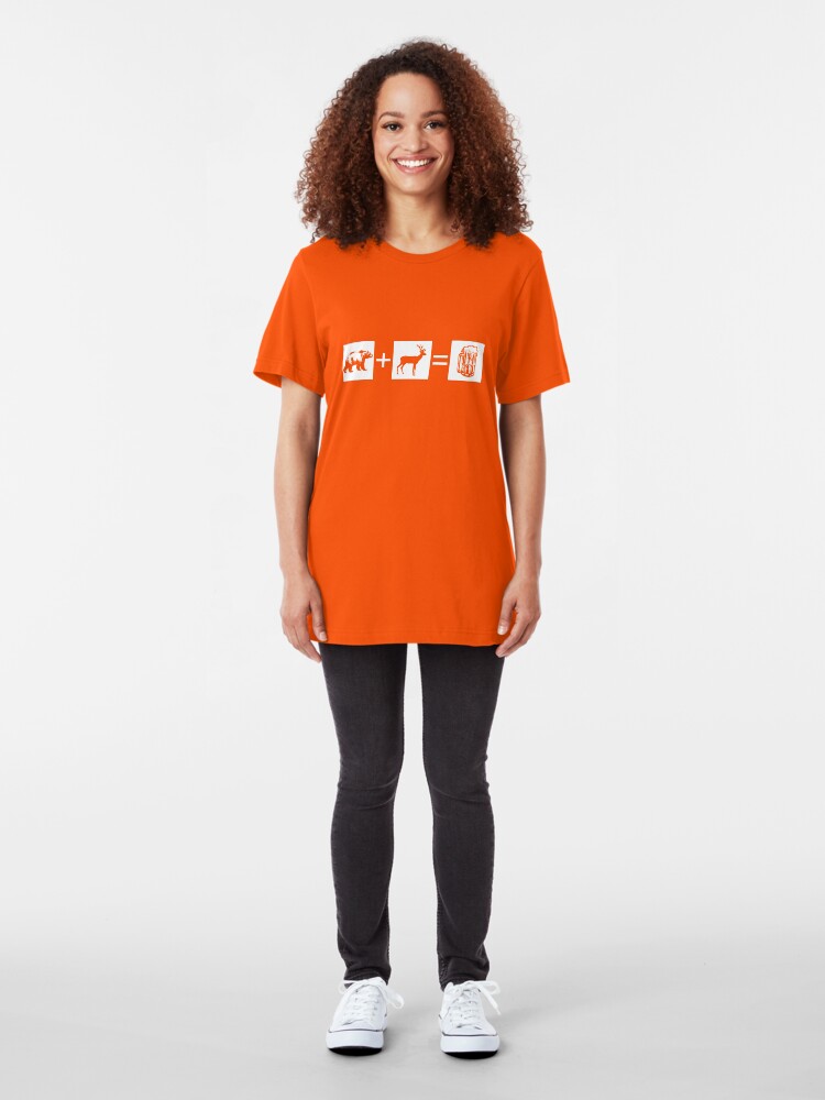 Alternate view of Bear + Deer = Beer Slim Fit T-Shirt