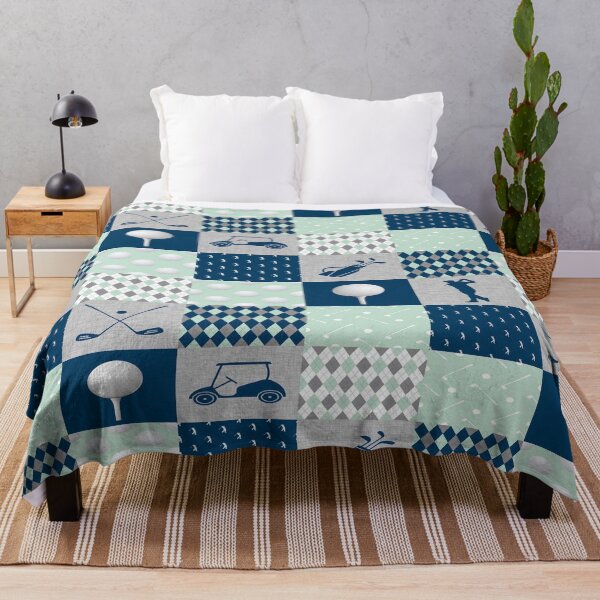 Item preview, Golf line plaid background Navy Mint designed and sold by AubreeFashion.