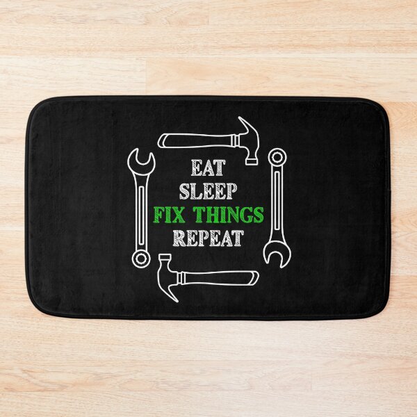 Item preview, Eat Sleep Fix Things Repeat Funny Tool Carpenter Repairs Green designed and sold by artfulnotebook.
