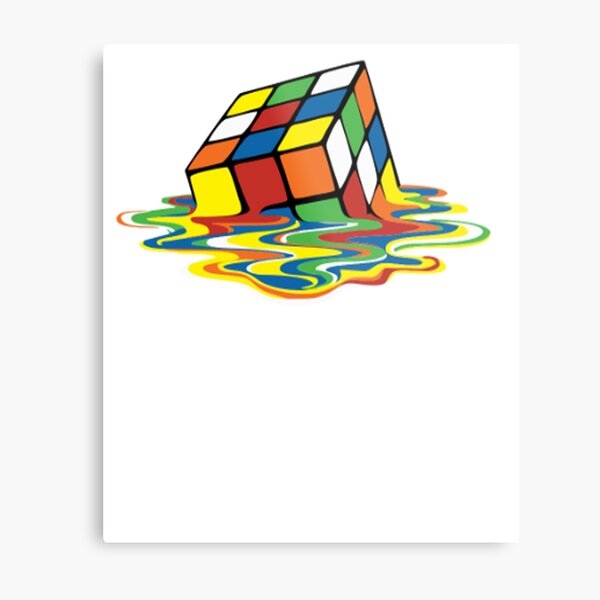 Melting Rubix Cube Wall Art | Redbubble