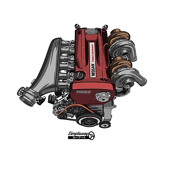 Artwork thumbnail, RB26DETT Skyline GT-R engine by SimpleWayDesign